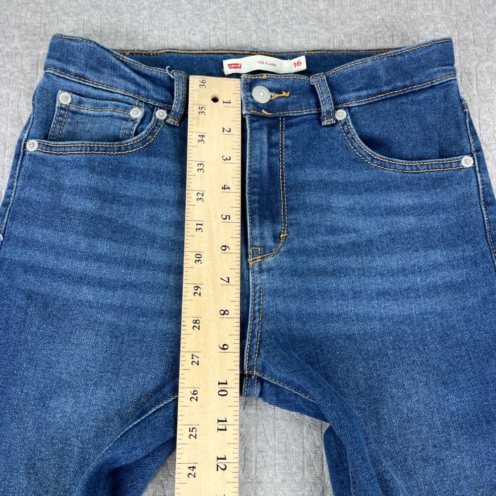 Levi's 726 Flare Bootcut Jeans Women 16/27X28 1/2 Blue High Rise dark wash - Picture 8 of 11